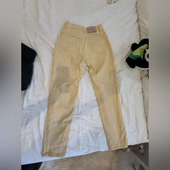 90s The Limited Light Yellow Jeans Y2K Vintage - Picture 3 of 4